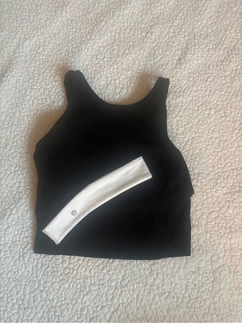lululemon athletica Black Tank Top White Head Band